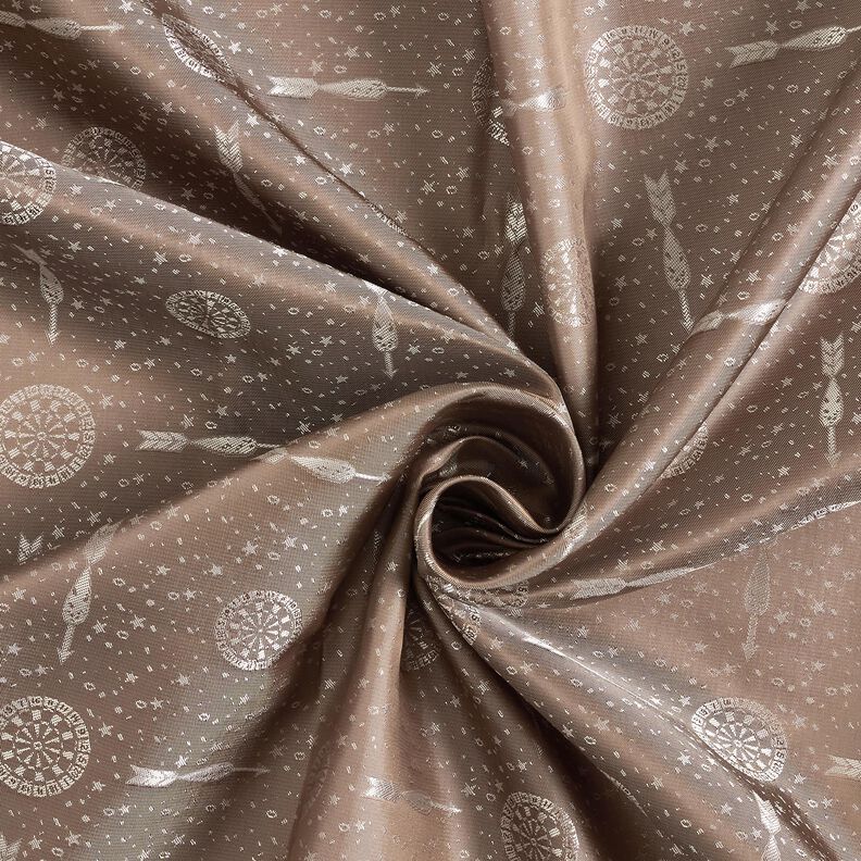 Futterstoff Jacquard Dartscheiben und Pfeile – grau/gold,  image number 3