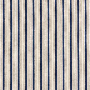 Dekostoff Halbpanama schmale maritime Streifen – natur/marineblau, 