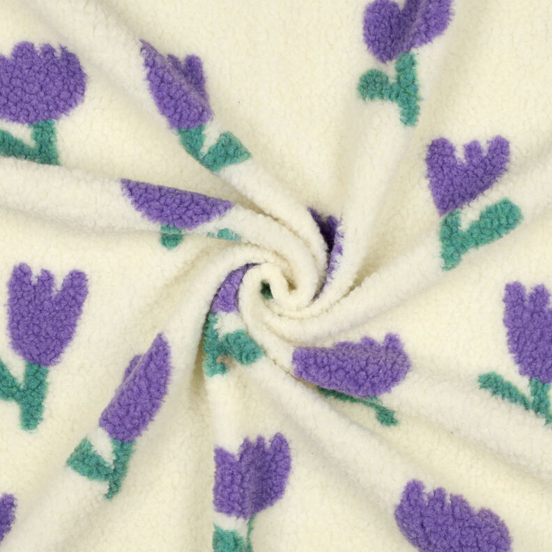Teddyplüsch Tulpen | Poppy Fabrics – elfenbein,  image number 3