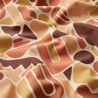 Dekostoff Jacquard Retro Formen recycelt – currygelb/natur, 