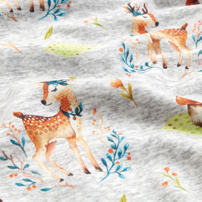 Alpenfleece romantisches Reh – silbergrau/natur, image number 2