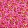 Viskosejersey zarte Blumen – purpur/feuerrot,  thumbnail number 1