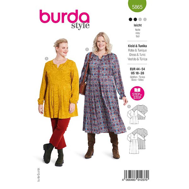 Plus-Size Kleid / Tunika | Burda 5865 | 44-54,  image number 1