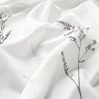 Gardinenstoff Voile feine Gräser 295 cm – weiss/schwarz, 