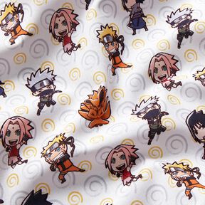 Baumwollpopeline Chibi Naruto Lizenzstoff – weiss, 