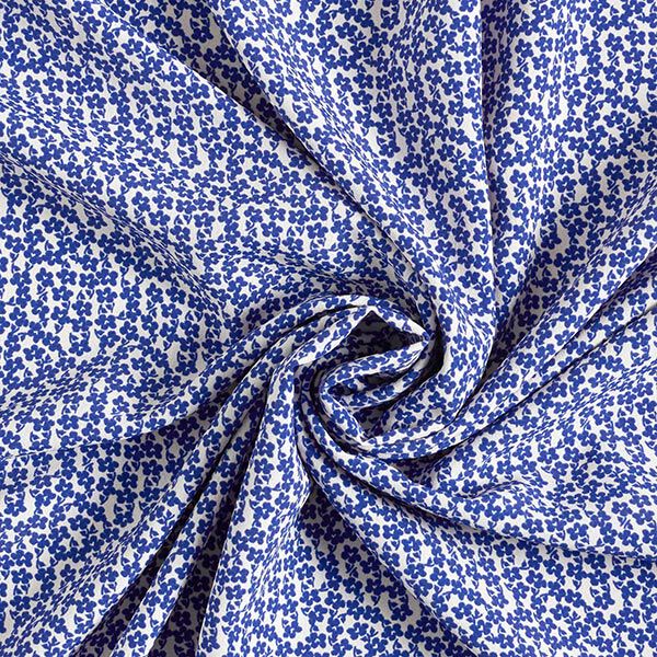 Leichter Kreppstoff Streublümchen – blau/weiss | Reststück 50cm