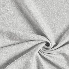 Jersey Stoff Lamettaglitzer Glamour – silber metallic, 