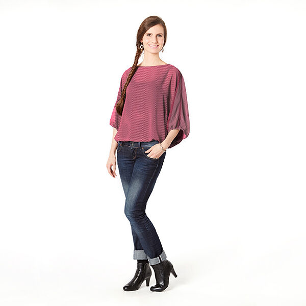 Chiffon ZickZack Glitzer – bordeauxrot, image number 6