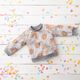 GOTS French Terry Sommersweat abstrakte geometrische Figuren – weiss/apricot,  thumbnail number 6