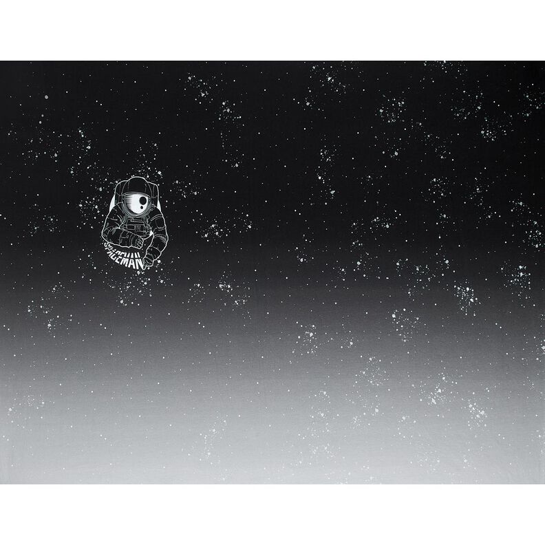 French Terry Panel Spaceman | Glitzerpüppi – schwarz/weiss,  image number 5