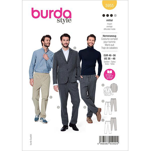 Herrenanzug | Burda 5955 | 46-56, image number 1