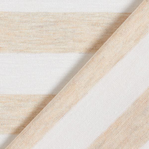 Viskosejersey Blockstreifen – natur/weiss | Reststück 100cm
