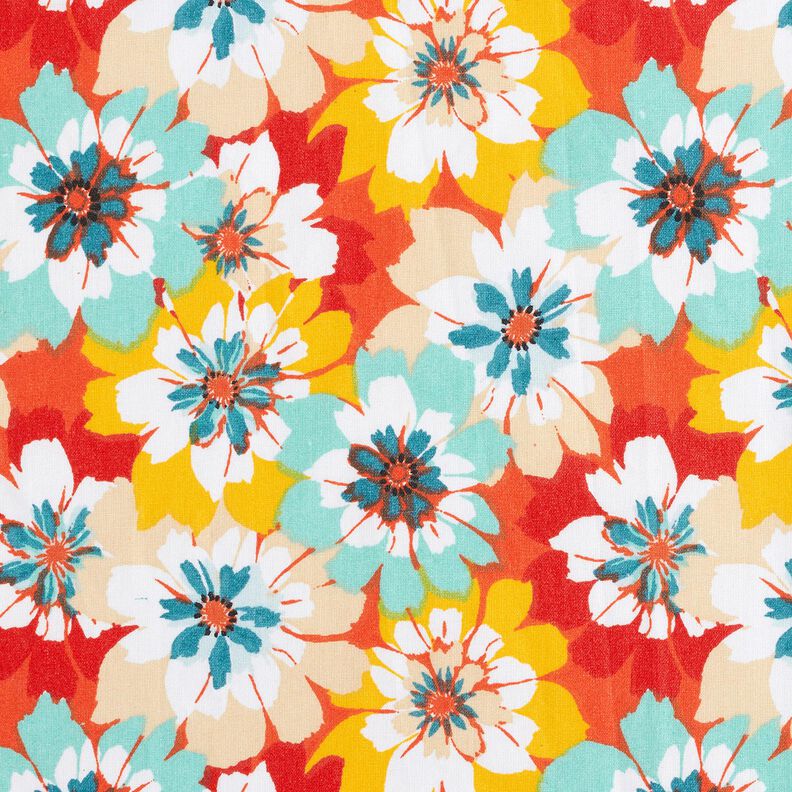 Beschichtete Baumwolle Frühlingsblumen – mint/terracotta,  image number 1
