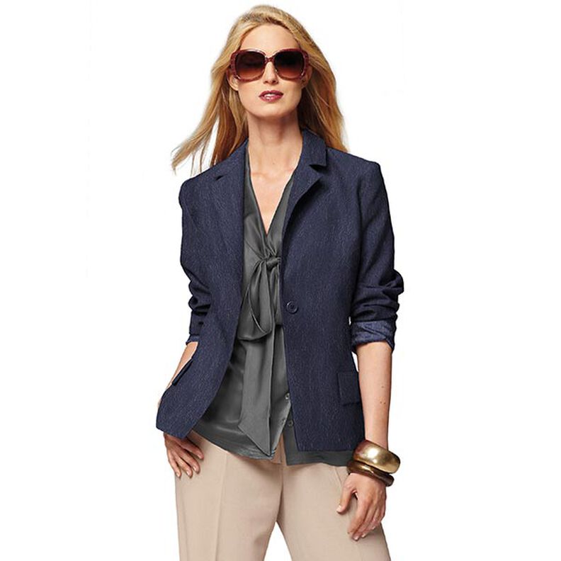 Glattes Lederimitat Stretch – marineblau,  image number 5