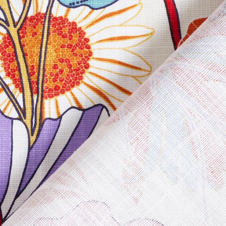 Dekostoff Panama farbenfrohe Blumen – creme/lavendel, image number 4