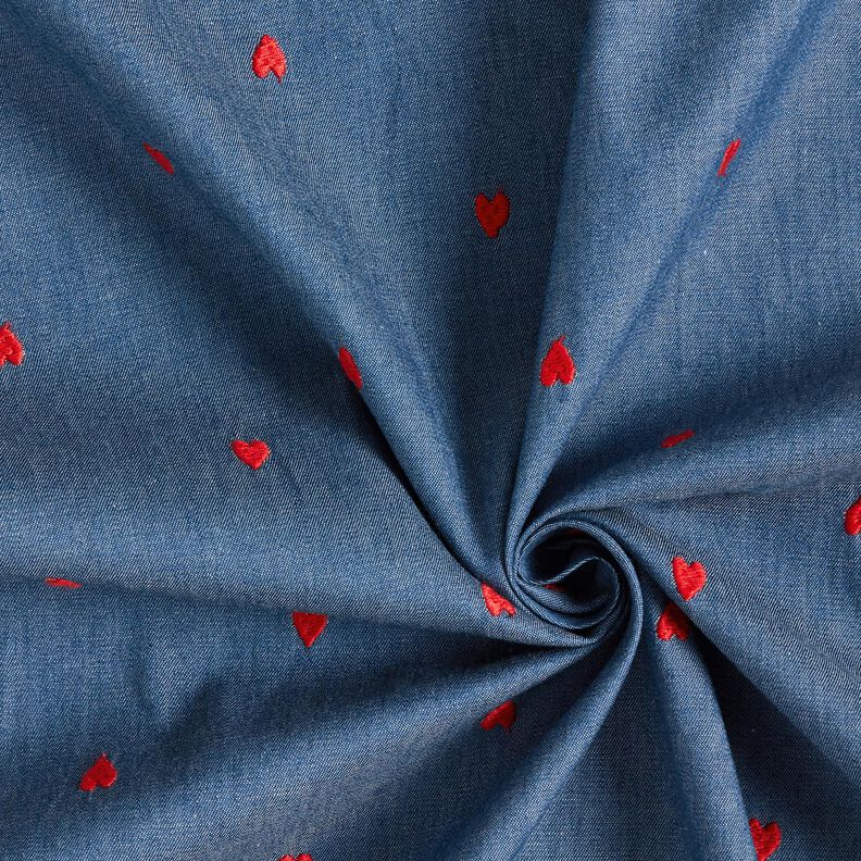 Chambray  – jeansblau/feuerrot,  image number 3