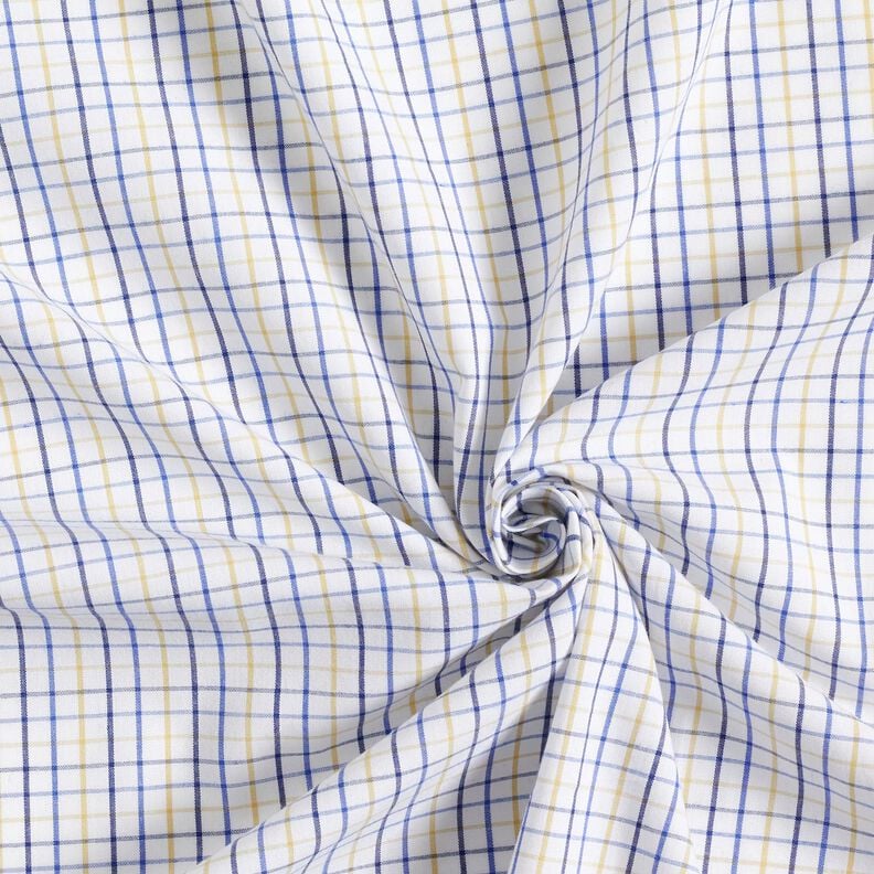 Baumwollstoff Gitterkaro – weiss/blau, image number 3
