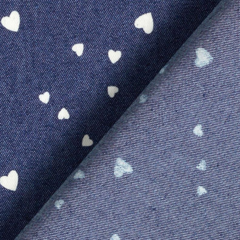 Chambray Herzchen – marineblau/wollweiss,  image number 4