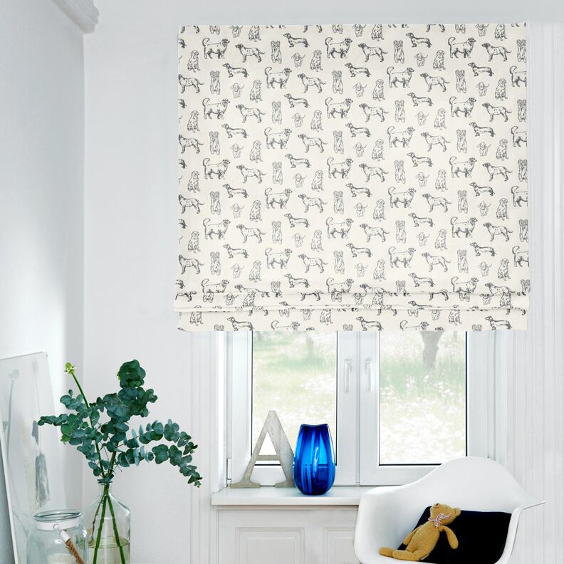 Dekostoff Canvas Hunde – creme/grau,  image number 6