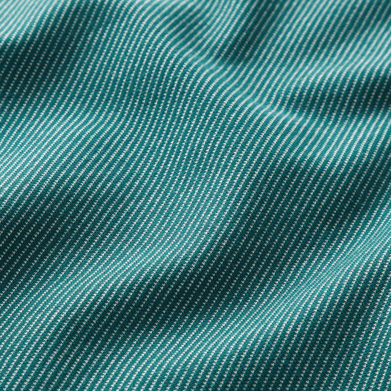 Baumwolljersey Jeans-Optik – petrol | Reststück 50cm,  image number 2