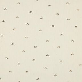 GOTS Baumwollpopeline kleine Regenbögen | Poppy Fabrics – natur/rehbraun, 