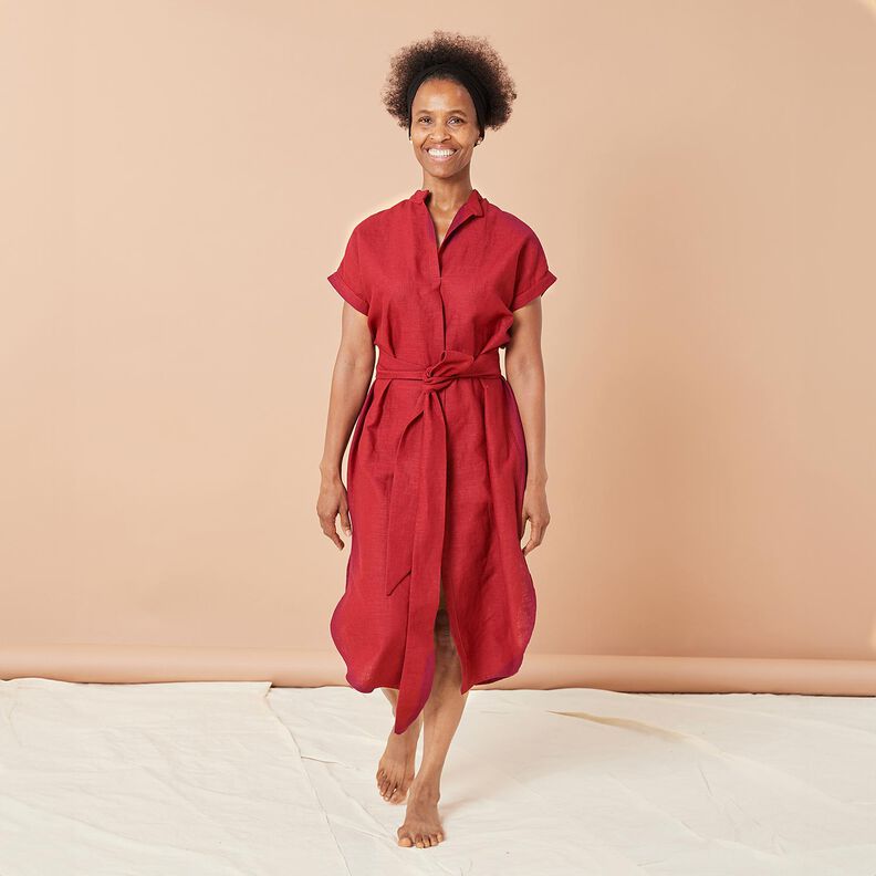 Leinenstoff Ramie-Mix medium – rot, image number 3