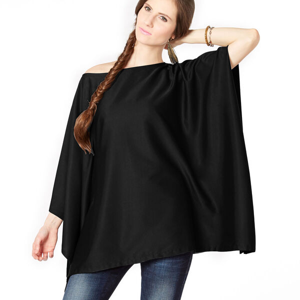 Mikrofaser Satin – schwarz | Reststück 50cm