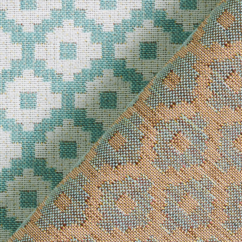 Outdoorstoff Jacquard Rauten – mint,  image number 4
