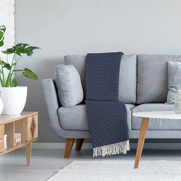 Kuschelfleece geprägte Punkte – marineblau,  image number 5