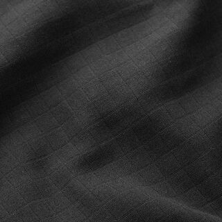 Musselin/ Doppel-Krinkel Gewebe Kästchen Doubleface – schwarz | Reststück 100cm,
