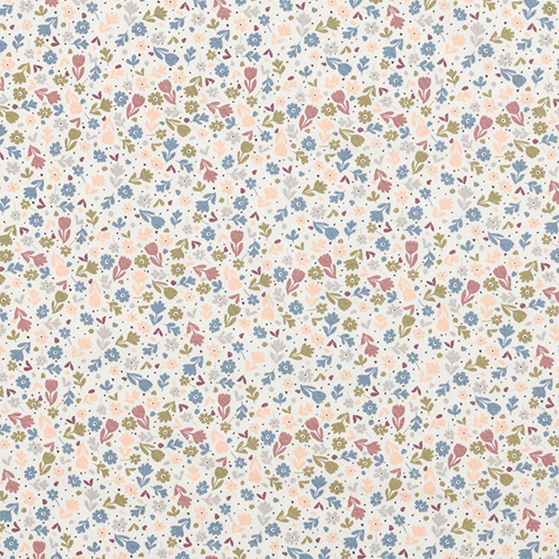 Baumwolljersey süsse Blümchen – wollweiss, image number 1