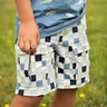 Baumwolljersey Karo | Poppy Fabrics – natur/blaugrau,  thumbnail number 5