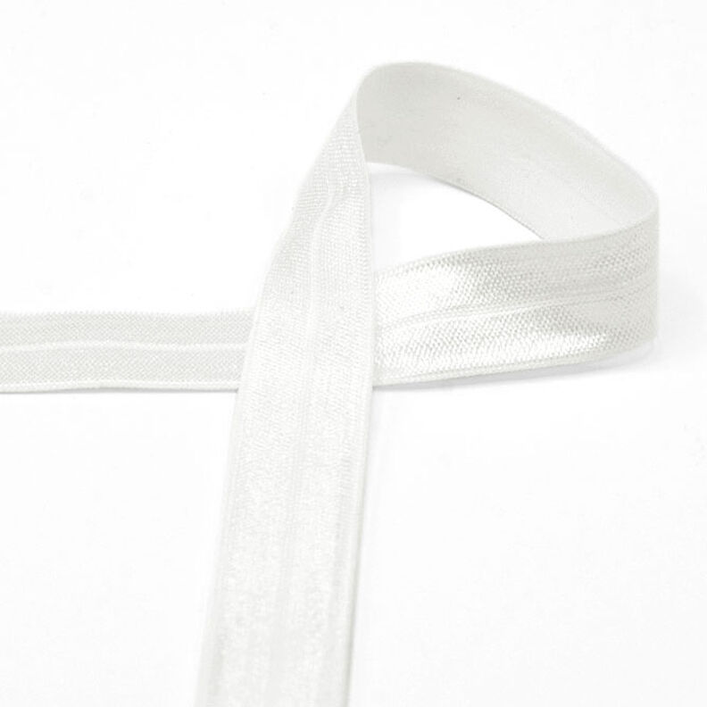 Elastisches Einfassband (Falzgummi) glänzend [20 mm] – wollweiss,  image number 1