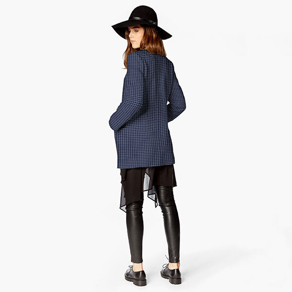Strickjacquard Aufgraut Gitterkaro – jeansblau, image number 7
