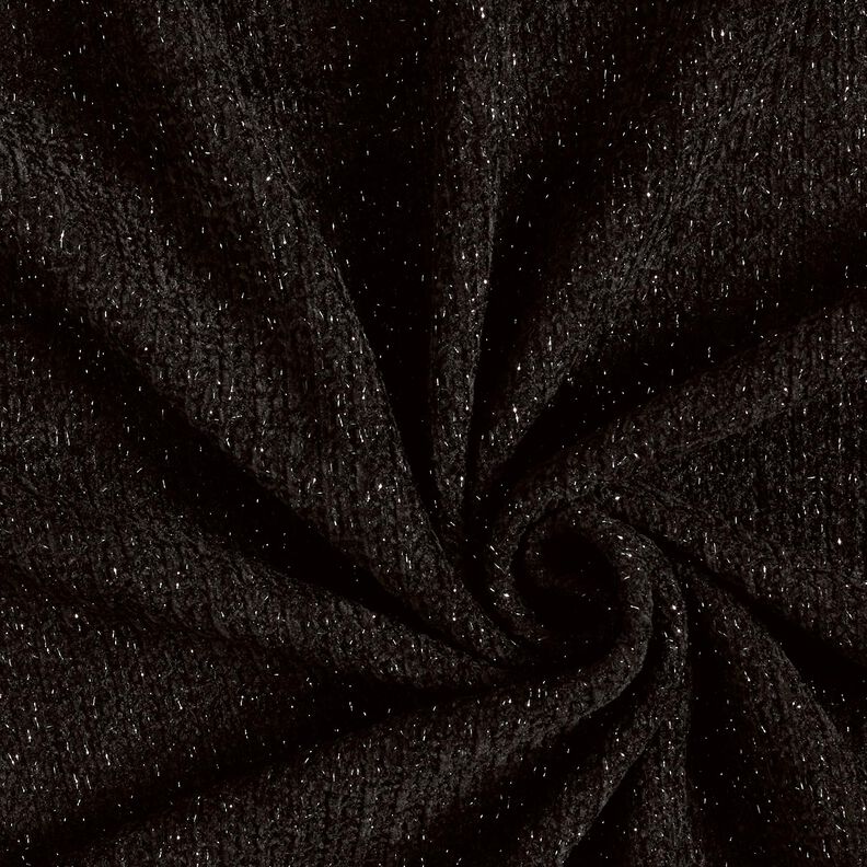 Chenille Strickjacquard Glitzer – schwarz/altsilber metallic,  image number 1