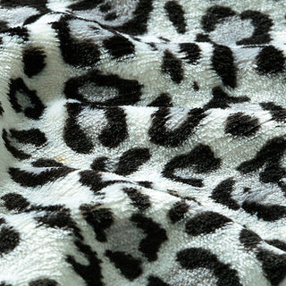Kuschelfleece Leopard – hellgrau, 