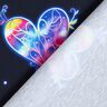 Baumwolljersey Colorful Hearts | Glitzerpüppi  – nachtblau/himbeere,  thumbnail number 4