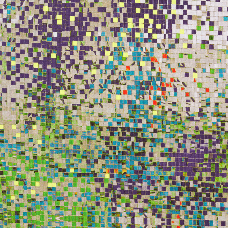 GOTS Baumwolljersey verstreutes Mosaik | TCC x LOOKS by Wolfgang Joop – apfelgrün/dunkelbeige,  image number 8
