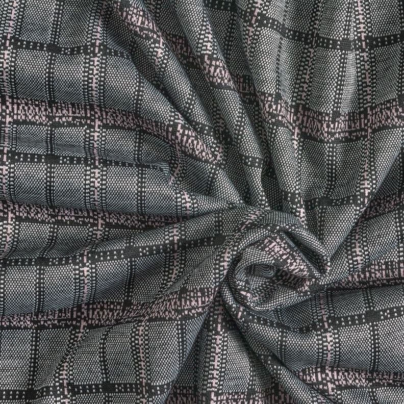 Strickjacquard Karo – schwarz/weiss, image number 3