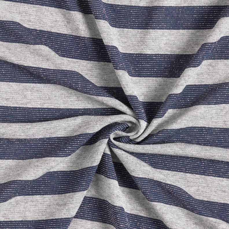 Jersey Glitzer Querstreifen – hellgrau/marineblau,  image number 4