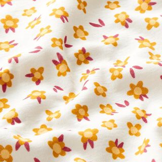 GOTS Rippenjersey SALLY AND FRIENDS Tiny Flowers | Hamburger Liebe | albstoffe – wollweiss, 