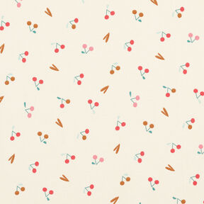 Baumwolljersey kleine Kirschen – hellbeige, 