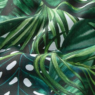 Dekostoff Halbpanama Palmenblätter – grün | Reststück 50cm, 