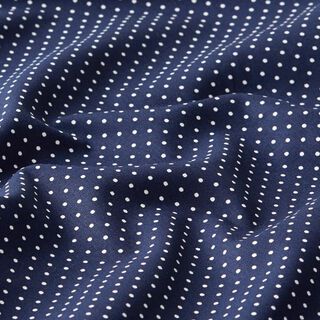 Baumwollpopeline kleine Punkte – marineblau/weiss | Reststück 60cm, 