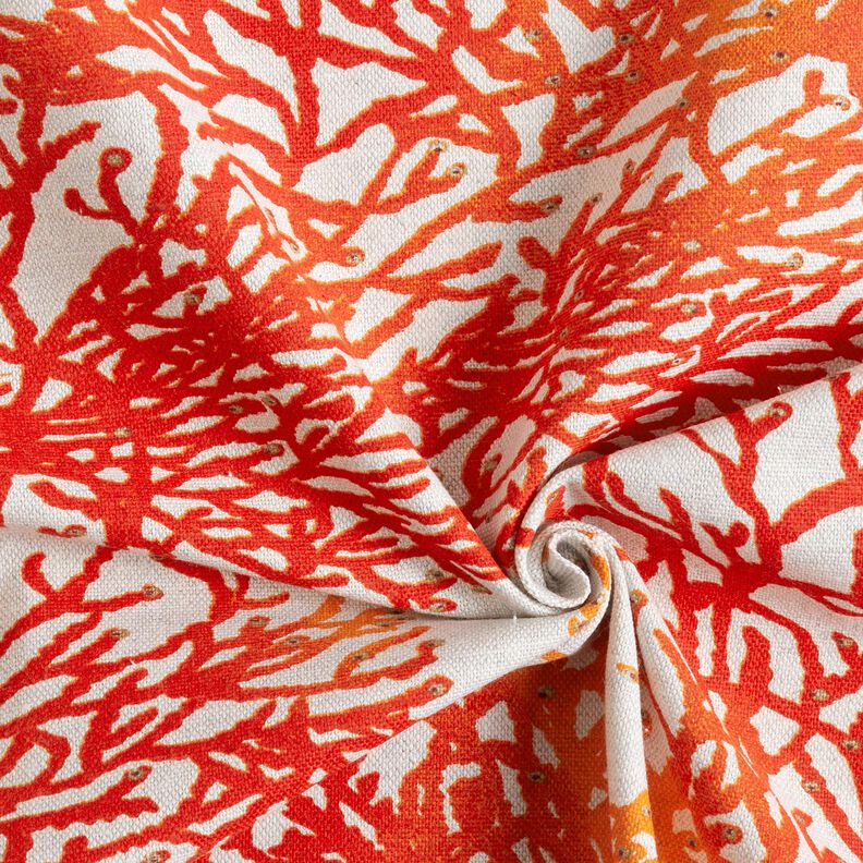 Dekostoff Halbpanama feine Korallen– terracotta/natur – terracotta/natur,  image number 3