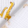 Musselin/ Doppel-Krinkel Gewebe Giraffen – weiss/sonnengelb,  thumbnail number 4