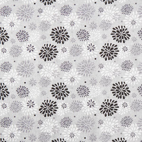 Dekostoff Canvas Blumen – grau/weiss,  image number 1