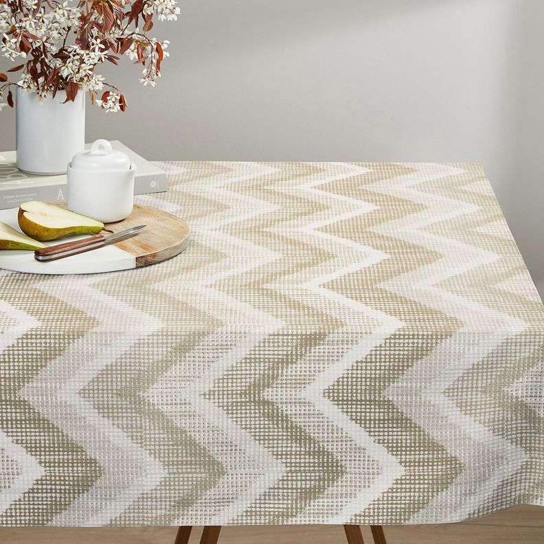 Dekostoff Halbpanama Chevron – natur/düne, image number 7