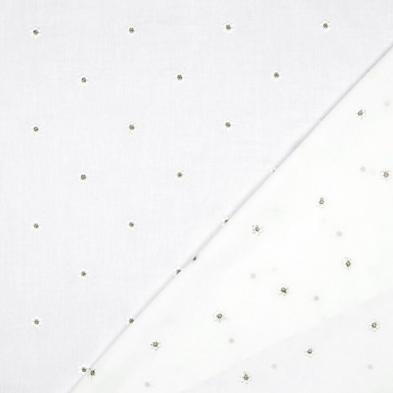Baumwoll Voile Blumenstickerei & Lurex &ndash; weiss,  image number 4