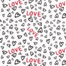 Baumwollstoff Cretonne Love – weiss/schwarz,  thumbnail number 1